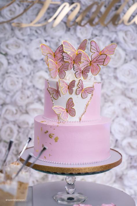 Butterfly Theme Cake, Butterfly Themed Birthday Party, Butterfly Birthday Cakes, Butterfly Birthday Party, 16 Birthday Cake, 18th Birthday Cake, Creative Birthday Cakes, Beautiful Birthday Cakes, Butterfly Baby Shower