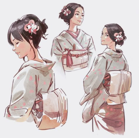 Japanese Traditional Clothing, Concept Art World, Blond Amsterdam, Sucker Punch, Japon Illustration, Japanese Characters, Concept Art Drawing, Poses References, Japanese Outfits