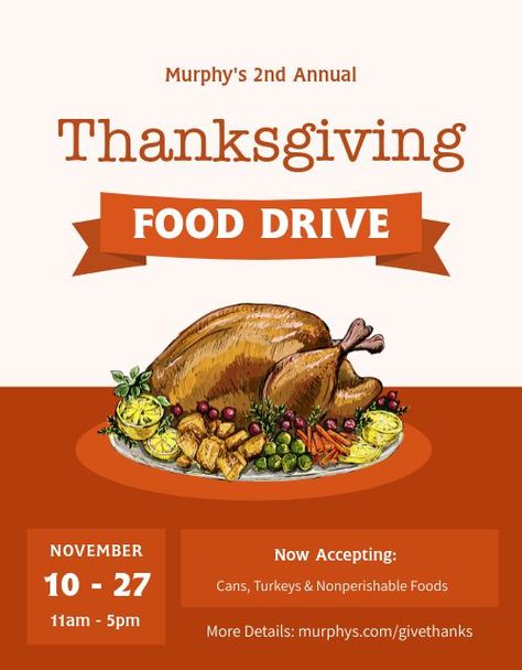 Food Drive Thanksgiving Flyer Template by MustHaveMenus Thanksgiving Food Drive, Ig Post Template, Oktoberfest Table, Oktoberfest Menu, Food Drive Flyer, Fathers Day Lunch, Happy Thanksgiving Sign, Arbor Vitae, Thanksgiving Deals