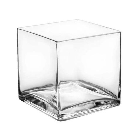 6" square glass vase for lining down center of tables for centerpieces of cut flowers. Cactus Terrarium, Square Vase, Glass Cube, Candle Vase, Vase Candle Holder, Home Decor Vases, Table Vases, Glass Candle Holders, Glass Candle