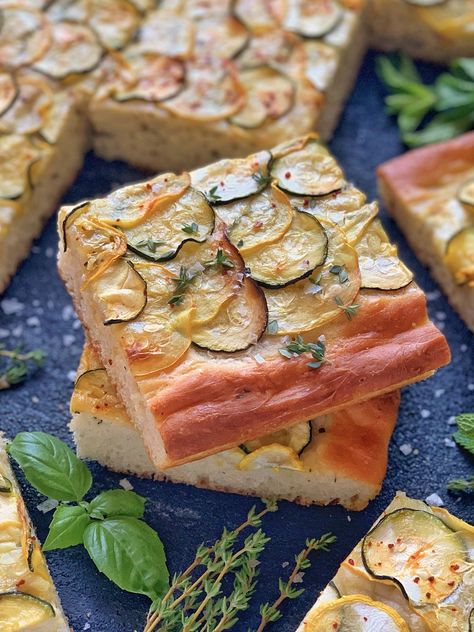 Summer Squash Focaccia on the feedfeed Jake Cohen, Bread Winners, Focaccia Recipe, Barbecue Party, Pizza Stone, Summer Squash, Easy Dessert, Chef Recipes, Recipe Of The Day