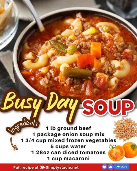 Busy Day Soup, Homemade Soup Recipe, Crockpot Soup Recipes, Crock Pot Soup, Crockpot Recipes Slow Cooker, Slow Cooker Soup, Bowl Of Soup, Soup And Sandwich, Easy Soups