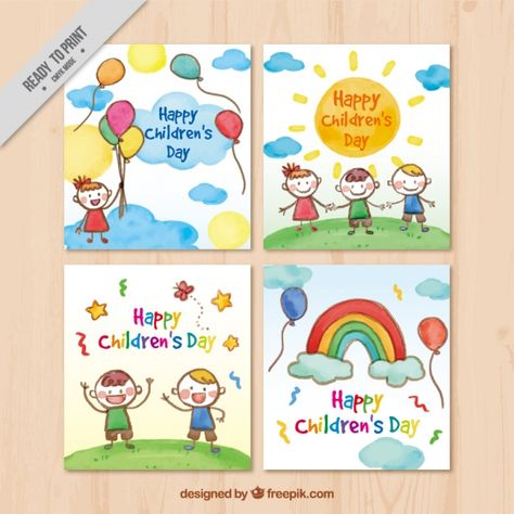 Happy Children's Day Cards For Kids, Happy Children's Day Ideas, Children's Day Greeting Cards, Greeting Cards Quotes, Toy Making, Free Printable Gift Tags, Kids Painting, Children's Day Gift, Happy Children's Day