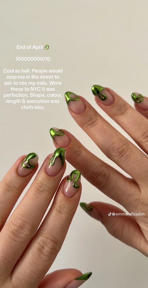 Cynthia Erivo Nails, Green Vine Nails, Lavender And Green Nails, Green Aura Nails, Nails Jewellery, Bleached Eyebrows, Fresh Nail, Great Nails, Shellac Nails