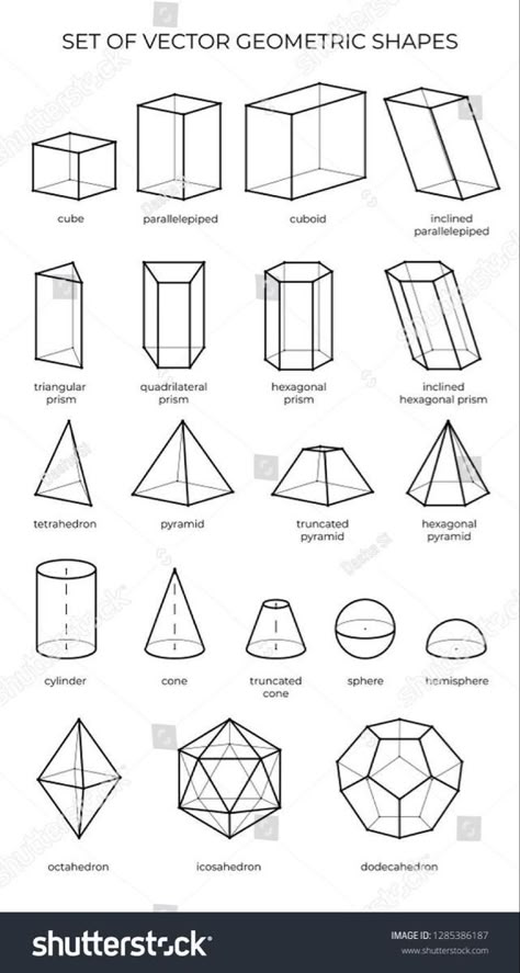 Shapes 3d Drawing, 3 D Geometric Shapes, 3d Drawings Shapes, 3d Forms Geometric, Different Geometric Shapes, Draw Geometric Shapes, Math In Architecture, Complex Geometric Shapes, Shape Design Practice