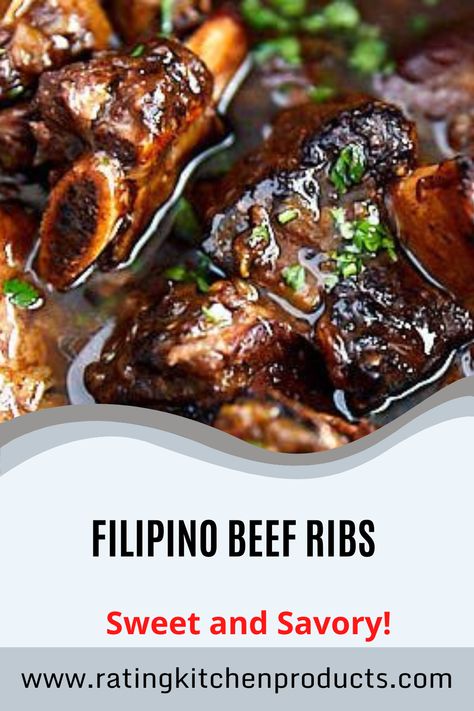 Filipino Short Ribs, Beef Rib Tips Recipe, Beef Rib Fingers, Filipino Beef Recipes, Flanken Ribs, Filipino Pork Recipes, Boneless Beef Ribs, Spareribs Recipe, Beef Back Ribs