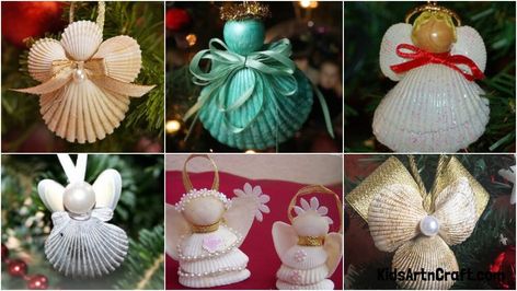 Seashell Angel Ornaments for Kids to Make Angel Ornaments For Kids, Making Angels, Angel Ornaments Diy, Ornaments For Kids To Make, Paper Butterfly Crafts, Ornaments For Kids, Seashell Ornaments, Beaded Angels, Paper Butterfly