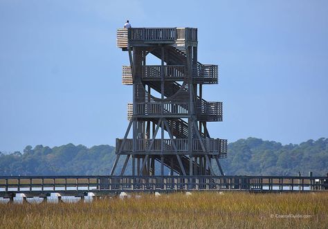 The Port Royal Boardwalk features a four-story tower Port Royal Sc, Beaufort Sc, Port Royal, Oh The Places Youll Go, Willis Tower, Vacation Spots, South Carolina, Bucket List, Tower