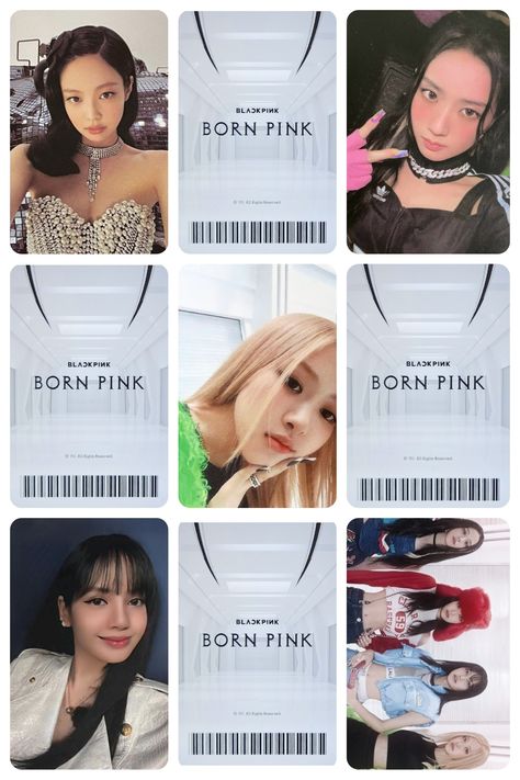 Blackpink 'Born Pink' Pc template Blackpink Card, Album Blackpink, Pink Pc, Blackpink Photocards, Photocards Kpop, Pc Template, Diy Mini Album, Kpop Diy, Lomo Card