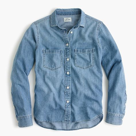 I gave away all my other chambray shirts once I bought this. It’s so soft. Can’t recommend it more. The only one I own now and for good reason! Layer Clothes, Full Sleeve Tshirt, Crew Clothing, Chambray Shirt, Meghan Markle, Lightweight Jacket, Denim Shirt, Chambray, Capsule Wardrobe