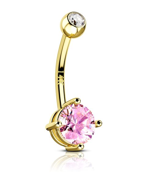 PRICES MAY VARY. Value Pack: 1 Pcs Pink Cubic Zirconia 14K Gold Belly Button Ring. Upgraded the top ball , more tight on screw. 14K Gold Belly Ring Size: 1.6mm=14 Gauge, 10mm Bar Length, Top Ball:4mm(0.15inch),Bottom Ball 6mm(0.23inch), Easy to Screw Off and On. 14K Gold Material: 14K Solid Yellow Gold Material, Nickle-Free, Works for Sensitive Skin. 【Gift Box】Packaged in a Beautiful Red Jewelry Box. The Best Gift for Your Girlfriends, Wife, Mother and Friends on Anniversary, Birthday, Party, Th Gold Belly Rings, Belly Button Piercing Rings, Gold Belly Button Rings, Navel Piercing Jewelry, Gold Belly Ring, Belly Button Jewelry, Body Jewelry Piercing, Piercing Ring, Navel Piercing