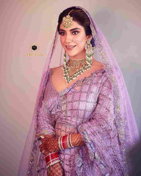 9 Brides That Rocked The Lavender Lehenga Colour Bridal Trend - Witty Vows Lavender Lehenga, Bride Design, Indian Wedding Gowns, Lehenga Jewellery, Velvet Dress Designs, Indian Wedding Inspiration, Hindu Bride, Bridal Outfit, Indian Dresses Traditional