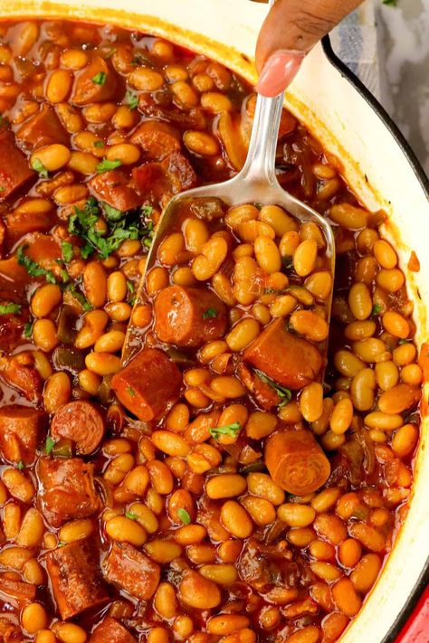 Franks and Beans - Immaculate Bites Beans And Franks, Franks And Beans, Cabin Meals, Ham Hocks And Beans, Frank And Beans, Fun Dinner, Spice Mix Recipes, Homemade Condiments, Cookout Food