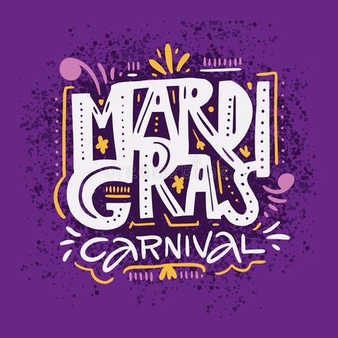 Mardi Gras carnival. Hand drawn vector lettering phrase. Isolated on violet back , #Aff, #lettering, #vector, #Isolated, #phrase, #drawn #ad Cartoon Costume, Violet Background, Mardi Gras Carnival, Festival Celebration, Hand Drawn Vector, Mardi Gras, Background Design, Stock Illustration, Poster Design