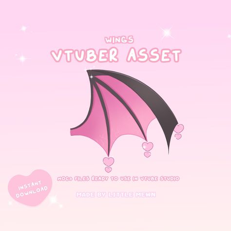 Rigged cute bat wings for VTubers. Perfect for spooky streams or just adding a touch of cuteness to your avatar. #vtuber #vtuberassets #vtubermodel . #Kawaii #Jiggle_Physics #Vtuber_Ideas #Vtuber_Design Bat Vtuber, Jiggle Physics, Vtuber Assets, Dolphin Tail, Vtuber Model, Life Hacks Computer, Cute Bat, Design Lab, Bat Wings