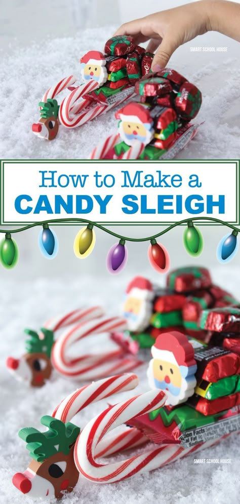 Christmas is here and we couldn't be more excited about all the fun holiday DIY and crafts that we can do. We especially love these candy sleighs. They are so much fun to make. They are perfect for a child's gift or even a great stocking stuffer. Read this post to find out how to make a candy sleigh. This craft is not only easy and fun to make, but it is also delicious to eat. Enjoy making this fun candy sleigh craft for the kids on your Christmas list. #chocolate #chrismtas #holiday #howto #diy Christmas Candy Sleigh, Grammas Recipes, Sleigh Craft, Candy Sleighs, Christmas Breads, Christmas Candy Crafts, Candy Sleigh, Christmas Notebook, Cookie Factory