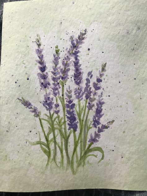 Lavender Plant Watercolor, Lavander Drawings Simple, Lavender Plant Painting, Lavender Drawing, Lavender Paint, Ocean Drawing, Vintage Flowers Wallpaper, Flower Art Drawing, Diy Watercolor Painting