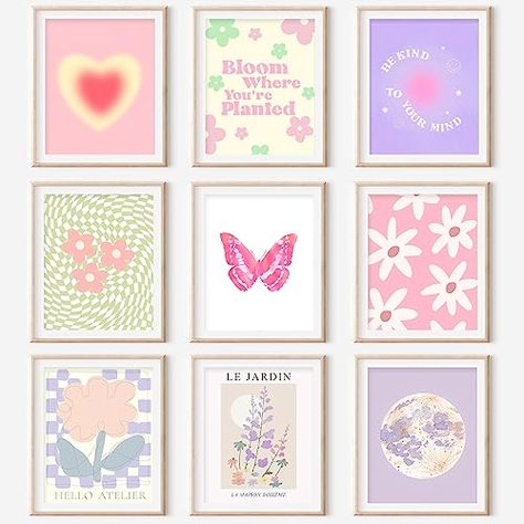 Danish Pastel Wall Collage, Pastel Wall Collage, Danish Pastel Room Decor, Dorms Decor, Danish Pastel Decor, Pastel Wall Decor, Murs Roses, Danish Pastel Room, Collage Mural