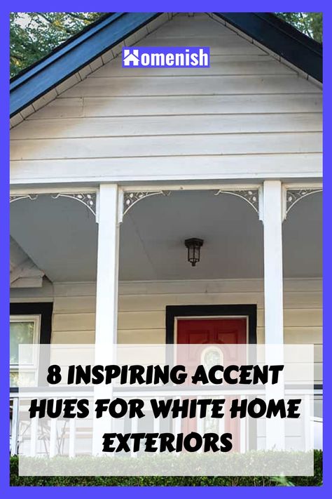 White houses are timeless, but adding an accent color can bring them to life. Discover eight accent hues that can transform your home from simple to striking. Exterior Shutters On White House, Trim Color On White House, White House Beige Trim, White Brick House Exterior Black Windows, White House Trim Color Ideas, White House Exterior Colors, White House Exterior, White Home Exterior, Exterior Color Palette