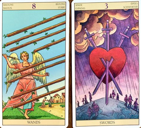 Tarot Combinations & Meanings Tarot Combinations, 5 Of Pentacles, 4 Of Wands, 8 Of Wands, 9 Of Cups, 3 Of Swords, Eight Of Wands, Ace Of Pentacles, Tarot Significado