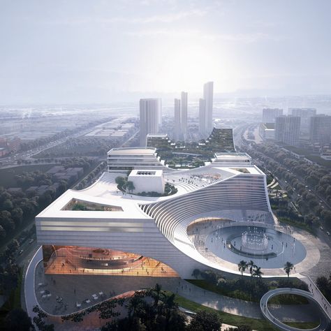 Opera Architecture, Grand Office, Opera House Architecture, Nordic Office, Grand Architecture, Round Building, China Architecture, River Landscape, Skyscraper Architecture