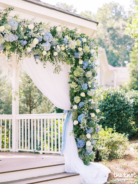 The content creator married her high school sweetheart, Jacob Vigliotta, in Georgia. Wedding Floral Decor, Blue And White Wedding, Mei Mei, Blue Inspiration, Blue Bridesmaid Dress, When I Get Married, Wedding Blue, White Florals, Ceremony Inspiration