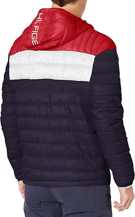 Tommy Hilfiger Men's Water Resistant Ultra Loft Filled Hooded Puffer Jacket #joggingsuit #winterwear #jeans #sweatshirt #mentshirt #clothingbrand #clothing #longsleeve #jacketfashion #shirts Aop Print, Fall Into Winter, Sporty Fashion, Tommy Hilfiger Store, Puffer Jacket Men, Hooded Puffer Jacket, Golf Jackets, Packable Jacket, Jogging Suit