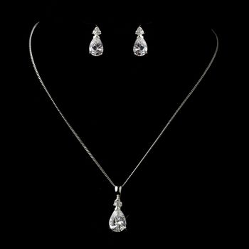 CZ Crystal Pear Cut Tear Drop Crystal Necklace & Earrings Bridal Jewelry Set 8663 Available in Silver and Gold Rustic Wedding Jewelry, Prom Jewelry Sets, Simple Bridal Jewelry, Pendant Sets, Diamond Pendants, Prom Jewelry, Bridesmaid Jewelry Sets, Silver Jewellery Sets, Cz Pendant