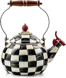 Holiday Decor Halloween, Whistling Tea Kettle, Courtly Check, Cute Kitchen, Mackenzie Childs, Old World Charm, Tea Kettle, Flower Market, Vintage Chic