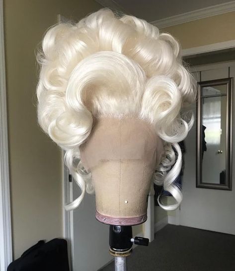 Loma Prietta on Instagram: "Classic blonde stacked drag updo for @francieblond 💫 ✨ . Wig commissions are currently open! Shipping nationally within the US, DM to place a custom order! 🤩 . #dragwig #dragwigs #draghair #vintagehair #70shair #50shair #dragqueenwigs #dragqueenhair #styledwig #wigstylist #lacewigs #lacefrontwig #lacefront #instadrag" Drag Updo Wigs, Wicked Moodboard, Blonde Updo Wig, Blonde Drag Wig, Drag Hairstyles, Wig Updos, Straight Wig Hairstyles, Updo Wigs, Big Wigs