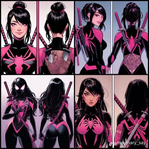 Spider Man Silk, Spiderwoman Aesthetic, Spider Woman Oc, Spider Powers, Female Spiderman, Spider Kitty, Spiderman Oc Art, Silk Spider, Spidersona Base