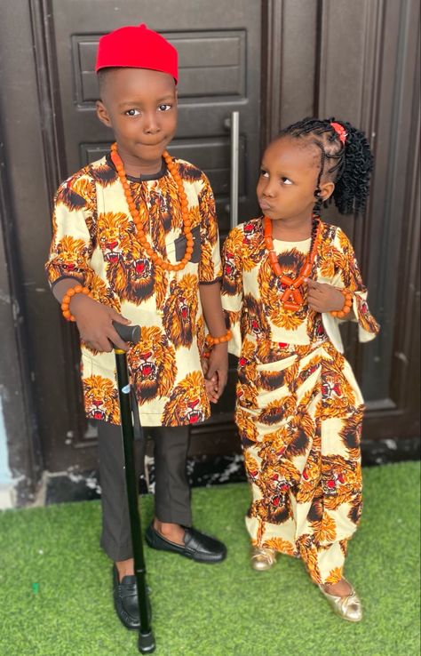 Igbo Cultural Attire For Kids, Igbo Cultural Attire, Igbo Culture, Study Pack, African Kids Clothes, African Suit, Kids Fashion Inspiration, Fashion Traditional