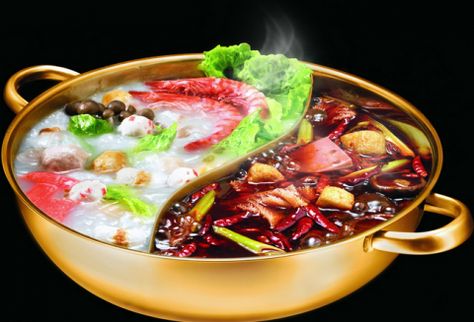 Double-flavor Sichuan #hotpot Real Chinese Food, Eat To Live, Hot Pot, Chinese Food, Thai Red Curry, Food Inspiration, Chili, Yummy Food, Ethnic Recipes