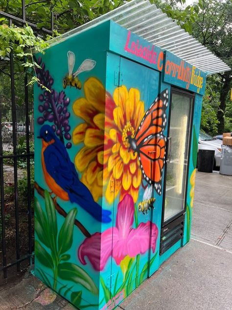 Community Fridge Ideas, Community Fridge, Fridge Ideas, Community Garden, Community Organizing, Lower East Side, One Year Anniversary, First Anniversary, Community Gardening