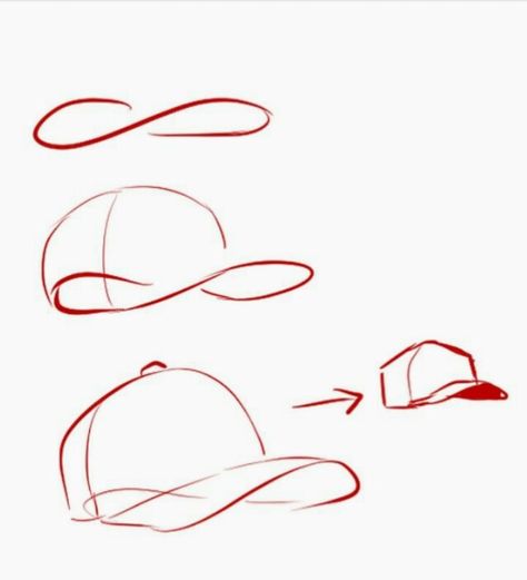 Cap Reference Drawing, Hat Drawing, رسم كاريكاتير, Drawing Realistic, Sketches Tutorial, Drawing Stuff, Anime Drawings Tutorials, Drawing Clothes, Art Tutorials Drawing