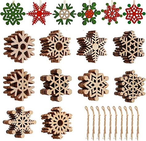 Snowflakes Christmas Tree, Diy Crafts Decor, Christmas Decoration Diy, Snowflake Cutouts, Christmas Decorations Diy Crafts, Christmas Tree Hanging, Wooden Snowflakes, Crafts Decor, Snowflake Decorations