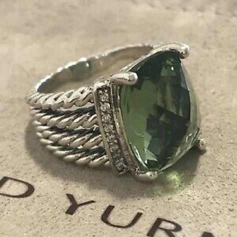 David Yurman 16x12mm Prasiolite Wheaton Ring David Yurman Wheaton Ring, Jupiter Jewelry, Dimond Ring, Yurman Ring, David Yurman Ring, David Yurman Jewelry, Shiny Things, David Yurman, Ring Shopping