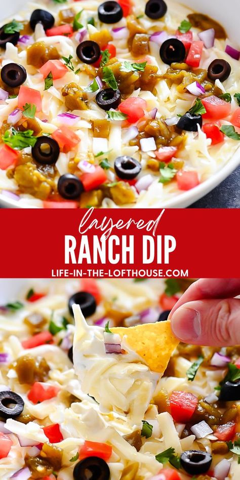 Creamy Ranch Dip Fiesta Ranch Dip Recipe, Ranch Dip Recipes, Creamy Ranch Dip, Fiesta Ranch Dip, Layer Dip Recipe, 7 Layer Dip Recipe, Layered Dip, Ranch Dip Recipe, Creamy Ranch