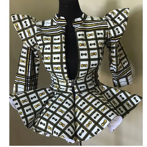 Latest Peplum Blouse Designs, Blouse With Front Zip, Peplum Blouse Pattern, Peplum Tops For Women, Latest Blouse Styles, Ankara Top Styles, Peplum Top Outfits, African Tops For Women, African Blouses