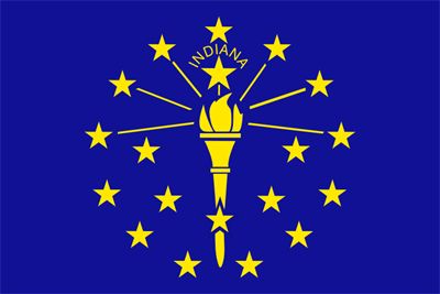 Fun fact: the Indiana flag was officially adopted in 1917. The centered gold torch on the blue field is said to represent liberty and enlightenment. The outer ring of stars (thirteen) symbolizes the original colonies. The lower five represent the next states to join the Union, and the largest star at the top is for #Indiana, the 19th State. Indiana Flag, Us States Flags, Steve Winwood, All The Bright Places, Indianapolis Motor Speedway, 11 December, 80 Percent, Historical Newspaper, Indiana State