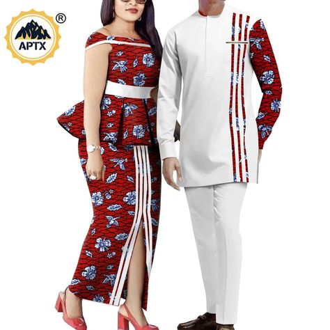 Couples Designs Outfits, Style For Couples Outfit, Matching Style Couple, Model Couple Africain, Couple Style Fashion Outfits, African Couple Outfit Matching, Couple Dress Matching, Ankara Couple Outfit, Trouser Fashion