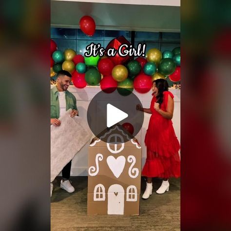 Gingerbread Reveal Party, What’s Baking Gender Reveal Christmas, Xmas Gender Reveal Ideas, Holiday Gender Reveal Ideas, Gingerbread House Gender Reveal, Christmas Baby Gender Reveal Ideas, Gender Reveal Ideas December, Gender Reveal Ideas Christmas Theme, Christmas Gender Reveals