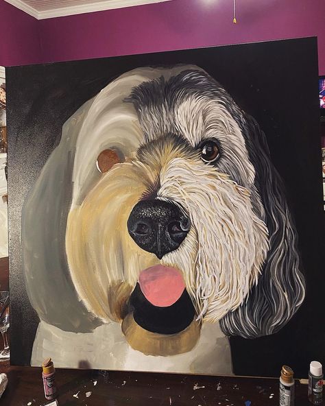 Dog Paintings Acrylic, Dog Sketching, Puppy Painting, Dogs Painting, Dog Portraits Painting, Paint Your Pet, Frida Art, Animal Portraits Art, Cute Canvas Paintings