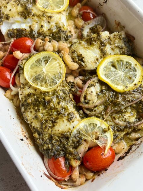 Pesto Fish Recipes, Pesto Recipes Dinner, Pesto Fish, Cod Fish Recipes Baked, Cod Fish Recipes, Lemon Pesto, Fish Recipes Baked, Flavorful Dinner, Seafood Recipes Healthy