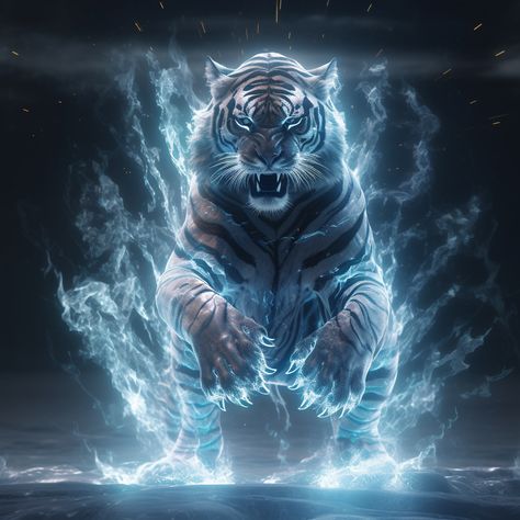 Lightning Tiger, Tiger Spirit Animal, Tiger Artwork, Tiger Wallpaper, Beast Creature, Tiger Pictures, Spirit Animal Art, Výtvarné Reference, Arte 8 Bits