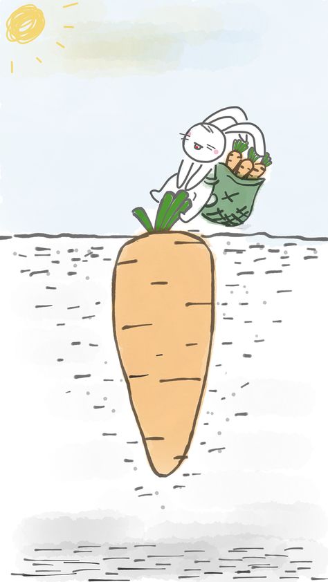 Rabbit Pulling Carrot, Rabbit, Carrot, Bunny, Cartoon Carrot Drawing, Brer Rabbit, American Icons, Bugs Bunny, Elements Of Art, Free Illustrations, Drawing For Kids, Free Pictures, Homemade Cards