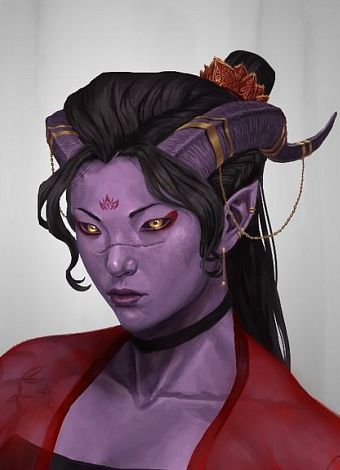 female asian inspired tiefling wiht lilac skin and horms golden eyes could be sorcerer  DnD / Pathfinder character concepts Tiefling Monk, Tiefling Female, Dnd Campaign, Heroic Fantasy, Fantasy Races, Dungeons And Dragons Characters, Dnd Art, Wow Art, Arte Fantasy