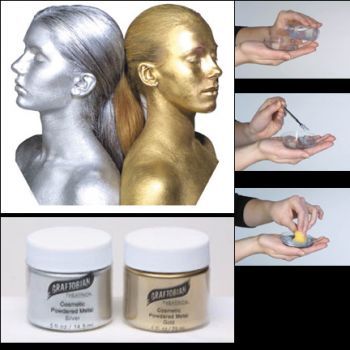 Glitter Shoot, Dr Faustus, Metallic Makeup, Living Statue, Gold Statue, Face References, Metallic Powder, Face Paint Makeup, Theatrical Makeup