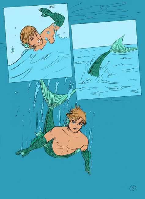 Merman Comic, Mermaid Transformation, Mermaid Spells, Transformation Art, Merman Tails, Male Mermaid, Anime Kitten, Mermaid Man, Mermaids And Mermen