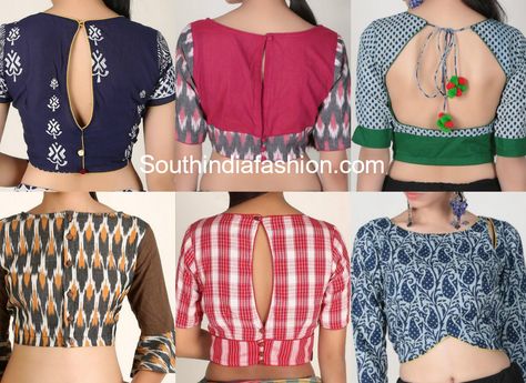 20 Stylish Cotton Saree Blouse Designs! Print Blouse Design, Cotton Blouse Pattern, Kalamkari Blouse Designs, Sarees Cotton, Kalamkari Blouse, Blouse Designs High Neck, Cotton Saree Blouse Designs, Cotton Blouse Design, Blouse Designs Catalogue